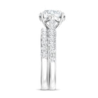 Rosec Jewels-IGI Graded 3 Carat Round Cut Lab Grown Diamond Engagement Ring with Band