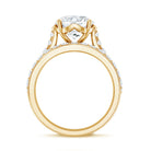 Rosec Jewels-IGI Graded 3 Carat Round Cut Lab Grown Diamond Engagement Ring with Band