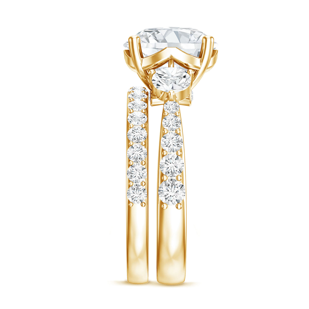 Rosec Jewels-IGI Certified Lab Grown Diamond 4 Carat Engagement Ring with Ring Guard