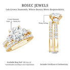 Rosec Jewels-IGI Documented 3 Carat Lab Grown Diamond Bridal Ring Set
