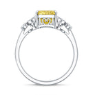 Rosec Jewels-3 Carat Radiant Cut Lab Yellow Diamond Designer Engagement Ring IGI Certified
