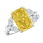 Rosec Jewels-IGI Verified Radiant Cut Lab Grown Yellow Diamond 4 Carat Engagement Ring