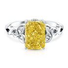 IGI Certified Celtic Design Engagement Ring with Radiant Cut 3 Carat Lab Grown Diamond Vivid Yellow - VS1 - Rosec Jewels