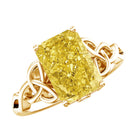 IGI Certified Celtic Design Engagement Ring with Radiant Cut 3 Carat Lab Grown Diamond Vivid Yellow - VS1 - Rosec Jewels