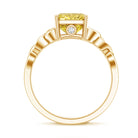 IGI Certified Celtic Design Engagement Ring with Radiant Cut 3 Carat Lab Grown Diamond Vivid Yellow - VS1 - Rosec Jewels
