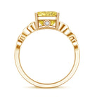 Rosec Jewels-4 Carat Radiant Cut Lab Yellow Diamond Celtic Knot Engagement Ring with IGI Certificate