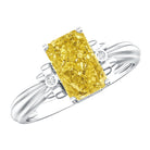 Rosec Jewels-IGI Graded Lab Grown 2 Carat Yellow Diamond Radiant Cut Engagement Ring