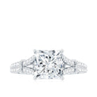 Rosec Jewels-IGI Verified 4 Carat Lab Grown Diamond Princess Cut Engagement Ring with Split Shank