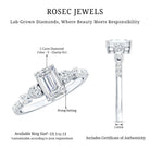 Rosec Jewels-IGI Verified 2 Carat Emerald Cut Lab Grown Diamond Engagement Ring with Side Stones