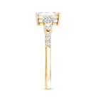 Rosec Jewels-IGI Verified 2 Carat Emerald Cut Lab Grown Diamond Engagement Ring with Side Stones