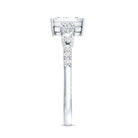 1.8 Carat Emerald Cut Moissanite Engagement Ring with Side Stones D-VS1 - Rosec Jewels