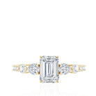 1.8 Carat Emerald Cut Moissanite Engagement Ring with Side Stones D-VS1 - Rosec Jewels