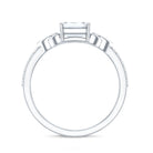 Certified Emerald Cut Moissanite Celtic Knot Engagement Ring D-VS1 - Rosec Jewels