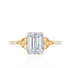 Certified Emerald Cut Moissanite Celtic Knot Engagement Ring D-VS1 - Rosec Jewels