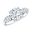 3 Carat Cushion Cut Moissanite Three Stone Engagement Ring D-VS1 - Rosec Jewels
