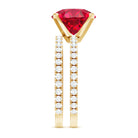 Huge 5 Carat Lab Created Ruby and Diamond Wedding Ring Set for Her AAAA - Rosec Jewels