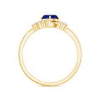 1 Carat Lab Grown Blue Sapphire Bridal Ring Set with Diamond AAAA - Rosec Jewels
