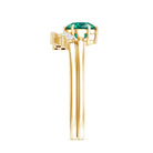 0.8 Carat Lab Grown Emerald and Diamond Wedding Ring Set for Women AAAA - Rosec Jewels