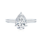 Rosec Jewels-IGI Graded Lab Created 2 Carat Diamond Teardrop Engagement Ring with Side Stones