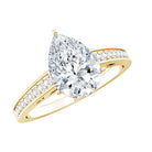 Rosec Jewels-IGI Graded Lab Created 2 Carat Diamond Teardrop Engagement Ring with Side Stones