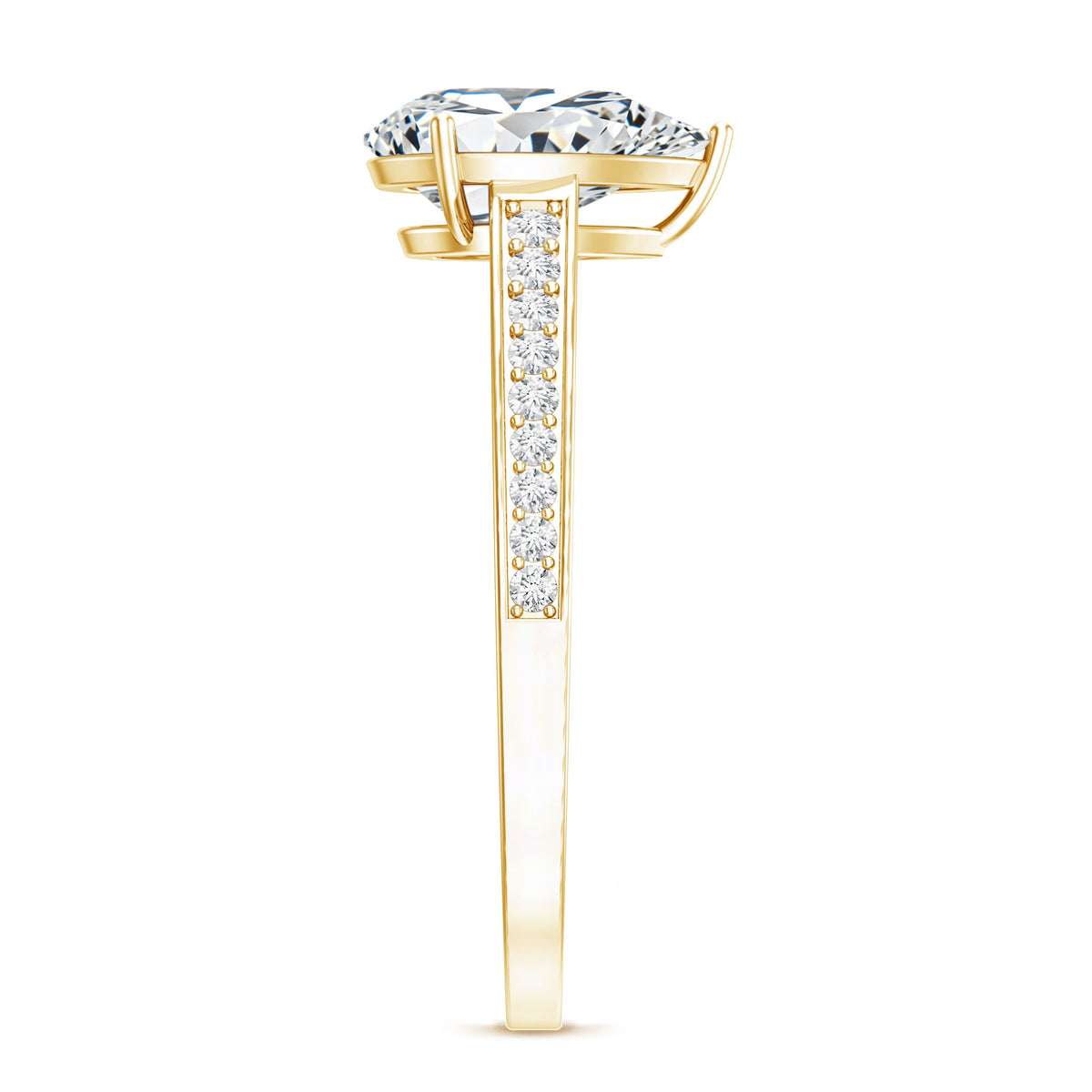 Rosec Jewels-IGI Graded Lab Created 2 Carat Diamond Teardrop Engagement Ring with Side Stones