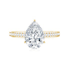 Rosec Jewels-IGI Graded Lab Created 2 Carat Diamond Teardrop Engagement Ring with Side Stones