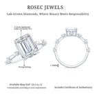 Rosec Jewels-Lab Grown 3 Carat Diamond Emerald Cut Engagement Ring with IGI Certificate
