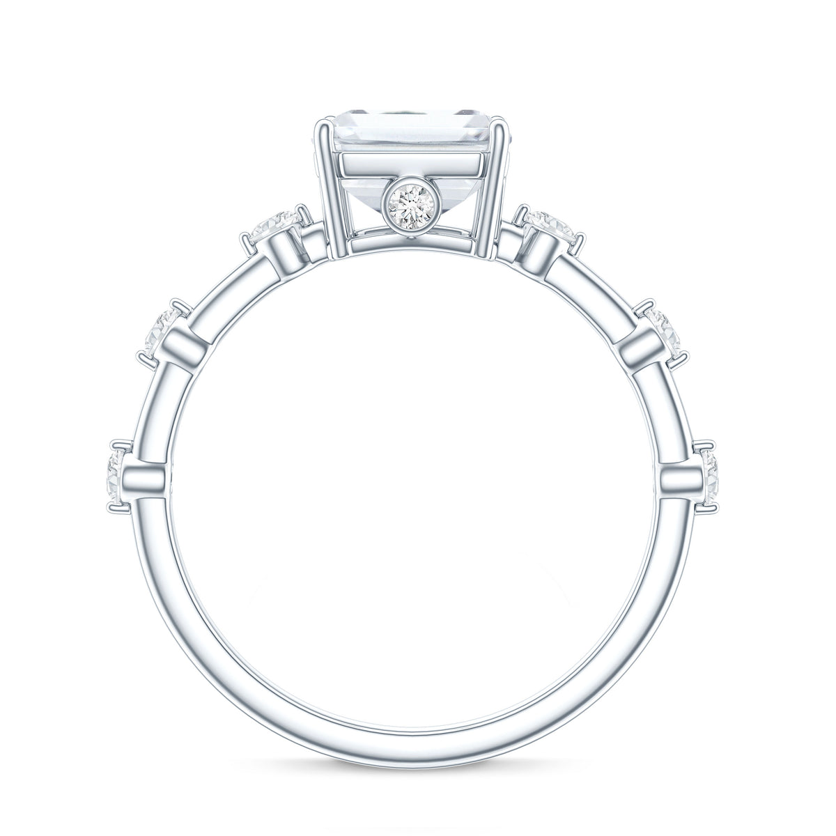 Rosec Jewels-Lab Grown 3 Carat Diamond Emerald Cut Engagement Ring with IGI Certificate