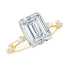 Rosec Jewels-Lab Grown 3 Carat Diamond Emerald Cut Engagement Ring with IGI Certificate