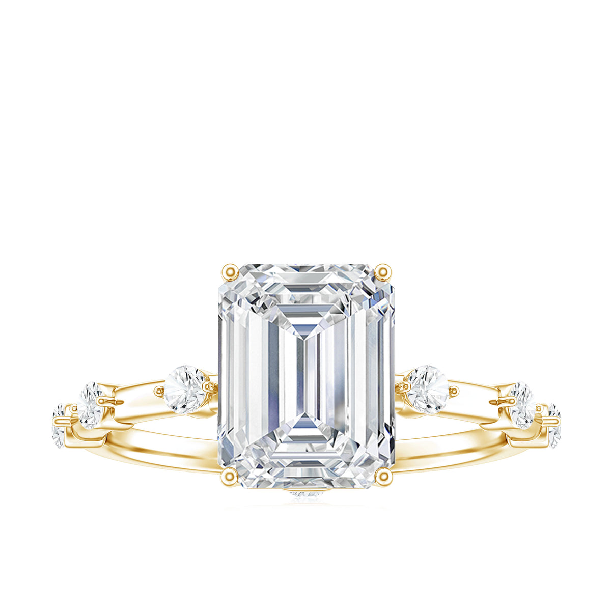 Rosec Jewels-Lab Grown 3 Carat Diamond Emerald Cut Engagement Ring with IGI Certificate