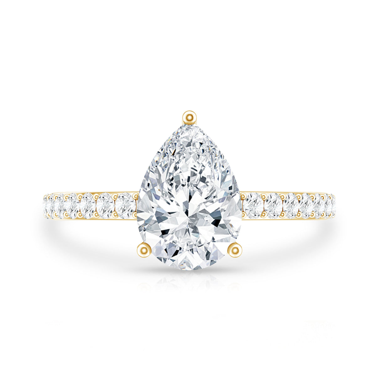 Rosec Jewels-IGI Verified 2 Carat Lab Created Diamond Pear Engagement Ring for Women