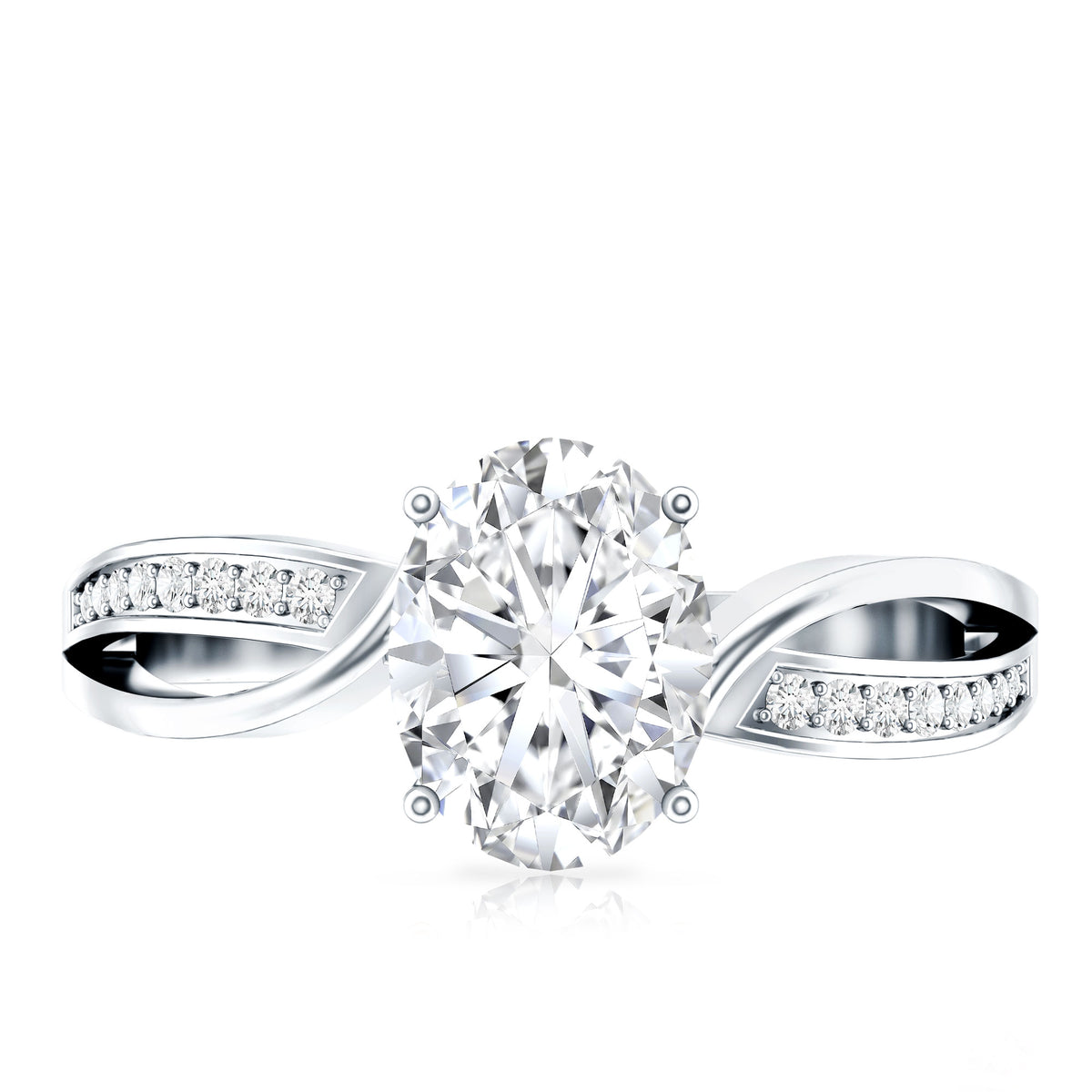 Rosec Jewels-IGI Verified 1 Carat Oval Lab Grown Diamond Infinity Engagement Ring for Women