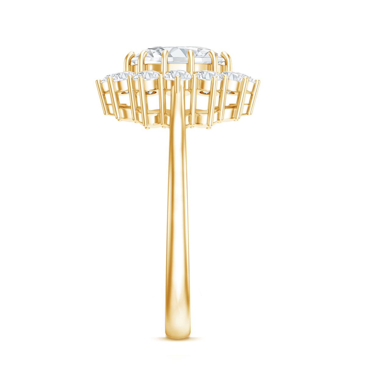 Certified Lab Grown 1 Carat Diamond Oval Halo Engagement Ring Lab - ( EF-VS ) - Rosec Jewels