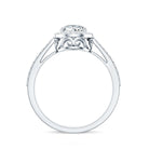 1.3 Carat Lab Grown Diamond Pear Halo Engagement Ring for Women Lab - ( EF-VS ) - Rosec Jewels