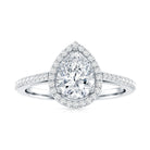 1.3 Carat Lab Grown Diamond Pear Halo Engagement Ring for Women Lab - ( EF-VS ) - Rosec Jewels