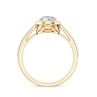 1.3 Carat Lab Grown Diamond Pear Halo Engagement Ring for Women Lab - ( EF-VS ) - Rosec Jewels