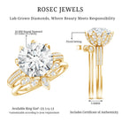 4 Carat Lab Grown Diamond Flower Engagement Ring with Wedding Band Lab - ( EF-VS ) - Rosec Jewels