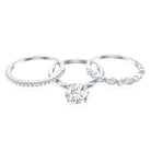 IGI Verified 3 Carat Lab Grown Diamond Trio Wedding Ring Set Lab - ( E-VS1 ) - Rosec Jewels