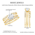 IGI Verified 3 Carat Lab Grown Diamond Trio Wedding Ring Set Lab - ( E-VS1 ) - Rosec Jewels