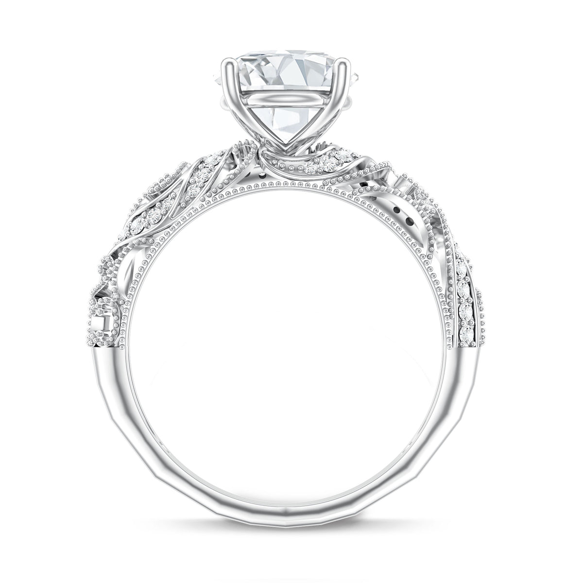 IGI Certified 2 Carat Lab Grown Diamond Vintage Looking Engagement Ring Lab - ( E-VS1 ) - Rosec Jewels