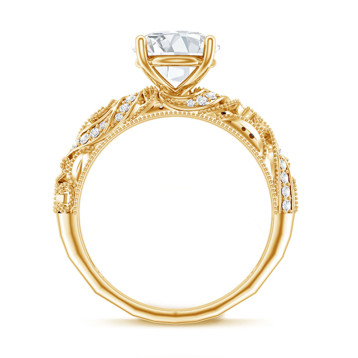 IGI Certified 2 Carat Lab Grown Diamond Vintage Looking Engagement Ring Lab - ( E-VS1 ) - Rosec Jewels