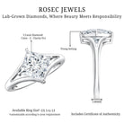 Solitaire Lab Grown 3 Carat Diamond Princess Cut Engagement Ring IGI Verified Lab - ( E-VS1 ) - Rosec Jewels