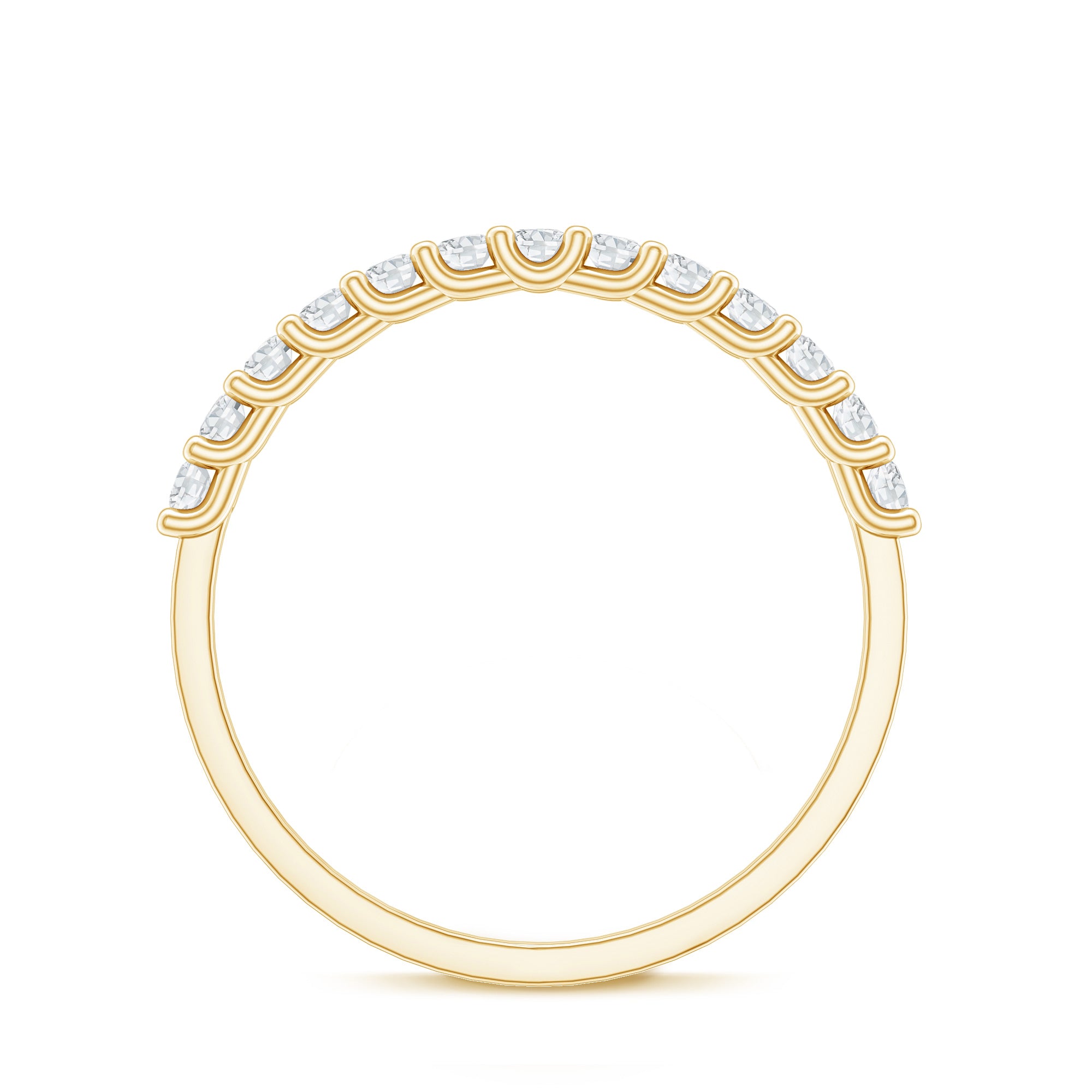 Rosec Jewels-Moissanite Half Eternity Ring in Shared Prong Setting