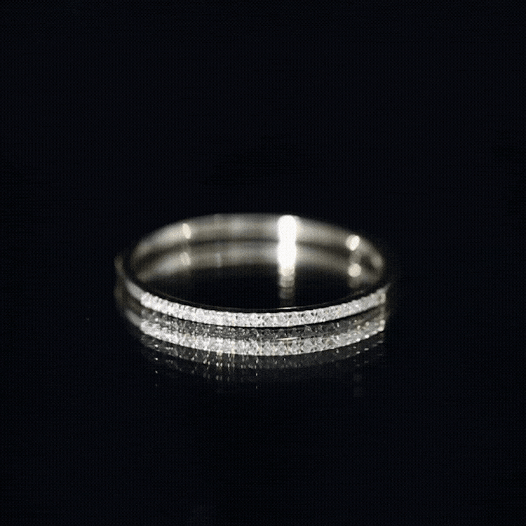 Certified Natural Diamond Stackable Wedding Ring Natural - ( HI-SI ) - Rosec Jewels