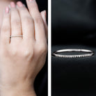 Certified Natural Diamond Stackable Wedding Ring Natural - ( HI-SI ) - Rosec Jewels