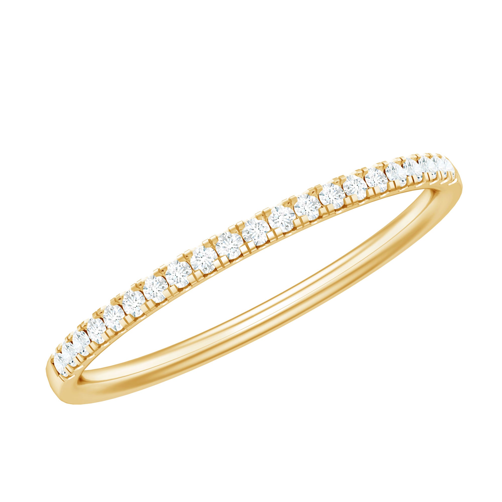 Certified Natural Diamond Stackable Wedding Ring Natural - ( HI-SI ) - Rosec Jewels