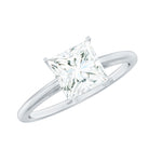 Rosec Jewels-3 Carat Princess Cut Moissanite Solitaire Engagement Ring