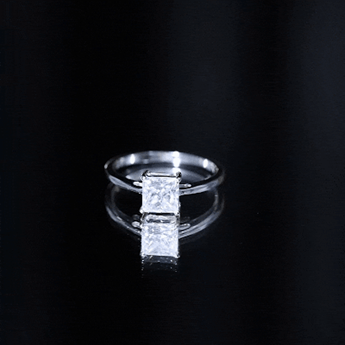 1 CT Princess Cut Moissanite Solitaire Ring for Women D-VS1 - Rosec Jewels