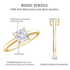 1 CT Princess Cut Moissanite Solitaire Ring for Women D-VS1 - Rosec Jewels