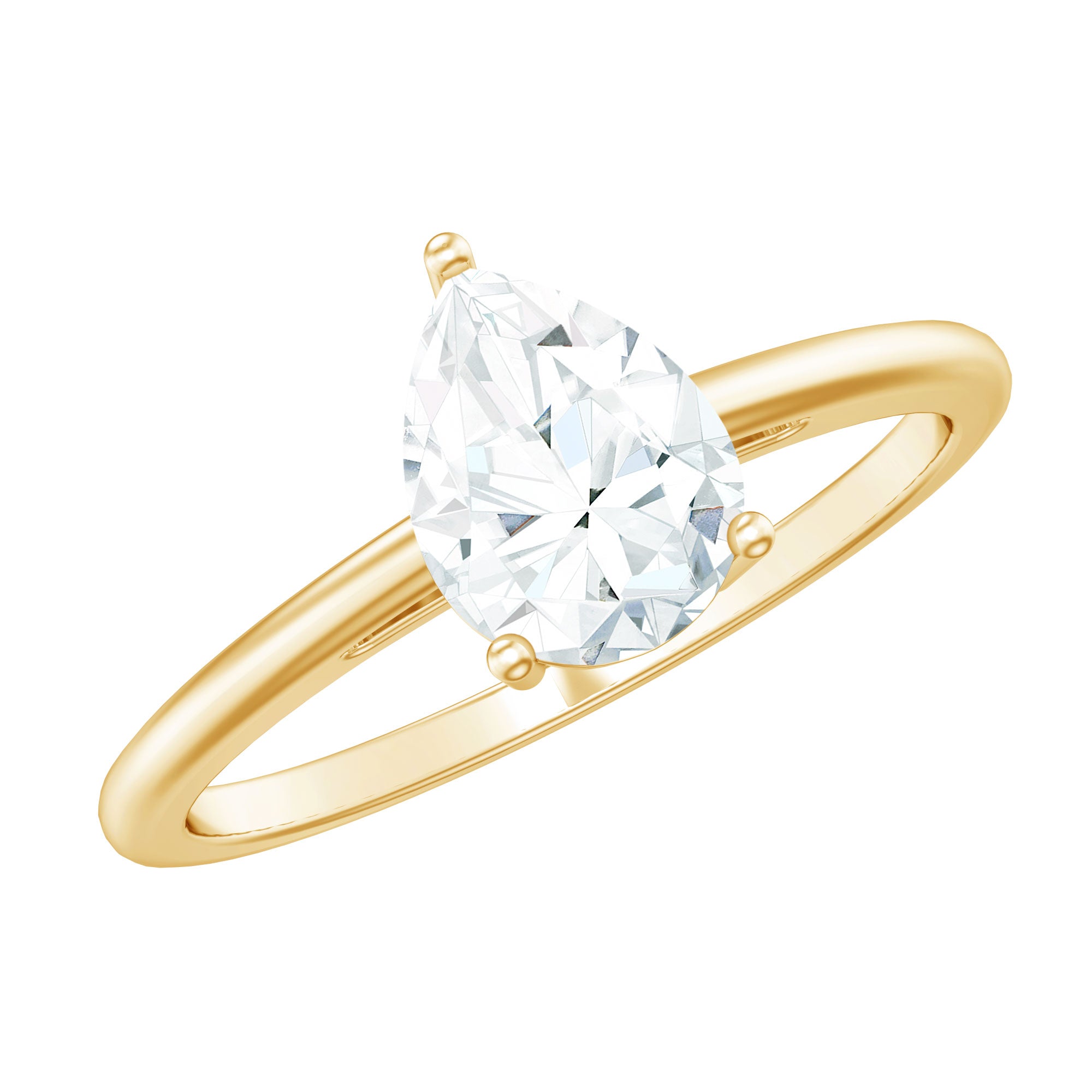 Solitaire Moissanite Teardrop Engagement Ring for Women D-VS1 - Rosec Jewels